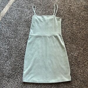 Forever 21 Medium Fitted Green Corduroy Mini Dress
